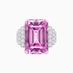 Load image into Gallery viewer, Emerald Cut Gemstone Ring with Step-Down Diamond Shoulders - Shahin Jewelry