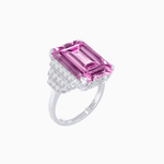 Load image into Gallery viewer, Emerald Cut Gemstone Ring with Step-Down Diamond Shoulders - Shahin Jewelry