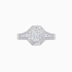 Load image into Gallery viewer, Emerald Cut Halo Mounting Ring with Baguette &amp; Round Diamonds - Shahin Jewelry