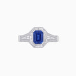 Load image into Gallery viewer, Emerald Cut Halo Mounting Ring with Baguette &amp; Round Diamonds - Shahin Jewelry
