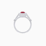 Load image into Gallery viewer, Emerald Cut Halo Mounting Ring with Baguette &amp; Round Diamonds - Shahin Jewelry
