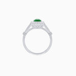 Load image into Gallery viewer, Emerald Cut Halo Mounting Ring with Baguette &amp; Round Diamonds - Shahin Jewelry

