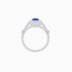 Load image into Gallery viewer, Emerald Cut Halo Mounting Ring with Baguette &amp; Round Diamonds - Shahin Jewelry
