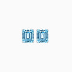 Load image into Gallery viewer, Emerald-Cut Solitaire Stud Earrings with Four-Prong Setting - Shahin Jewelry