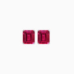 Load image into Gallery viewer, Emerald-Cut Solitaire Stud Earrings with Four-Prong Setting - Shahin Jewelry