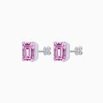 Load image into Gallery viewer, Emerald-Cut Solitaire Stud Earrings with Four-Prong Setting - Shahin Jewelry
