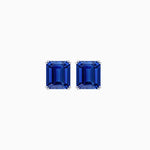 Load image into Gallery viewer, Emerald-Cut Solitaire Stud Earrings with Four-Prong Setting - Shahin Jewelry