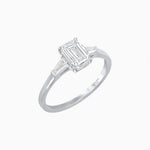 Load image into Gallery viewer, Emerald Cut Three-Stone Art Deco Inspired Engagement Ring - Shahin Jewelry