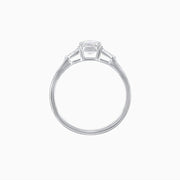 Emerald Cut Three-Stone Art Deco Inspired Engagement Ring - Shahin Jewelry