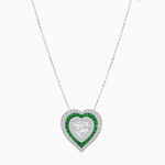 Load image into Gallery viewer, Exquisite Triple Halo Heart-Shaped Diamond and Sapphire Pendant | Bezel Setting | Mounting | Without Chain - Shahin Jewelry