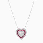 Load image into Gallery viewer, Exquisite Triple Halo Heart-Shaped Diamond and Sapphire Pendant | Bezel Setting | Mounting | Without Chain - Shahin Jewelry