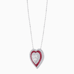 Load image into Gallery viewer, Exquisite Triple Halo Heart-Shaped Diamond and Sapphire Pendant | Bezel Setting | Mounting | Without Chain - Shahin Jewelry