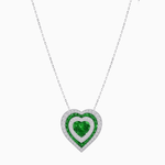 Load image into Gallery viewer, Exquisite Triple Halo Heart-Shaped Diamond and Sapphire Pendant | Bezel Setting | Mounting | Without Chain - Shahin Jewelry