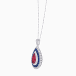 Load image into Gallery viewer, Exquisite Triple Halo Pear - Shaped Pendant with Customizable Center Stone - Mounting - Shahin Jewelry