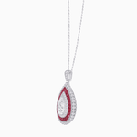 Load image into Gallery viewer, Exquisite Triple Halo Pear - Shaped Pendant with Customizable Center Stone - Mounting - Shahin Jewelry