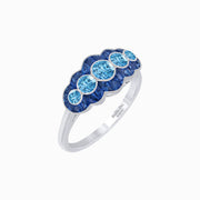 Five Stone Aquamarines Ring - Shahin Jewelry