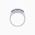 Load image into Gallery viewer, Five Stone Diamond and Blue Sapphire Ring - Shahin Jewelry
