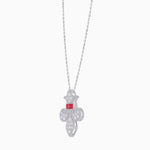 Load image into Gallery viewer, Fleur de Lis Vintage Style Diamond Pendant - Shahin Jewelry
