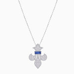 Load image into Gallery viewer, Fleur de Lis Vintage Style Diamond Pendant - Shahin Jewelry

