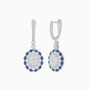 Floral Art Deco Style Dangle Earrings - Shahin Jewelry