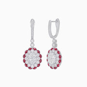 Floral Art Deco Style Dangle Earrings - Shahin Jewelry