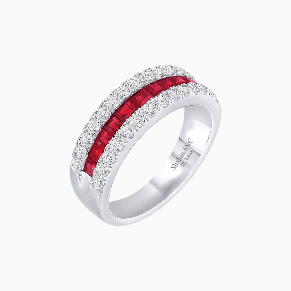 Gemstone and Diamond Band - Shahin Jewelry