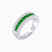 Gemstone and Diamond Band - Shahin Jewelry