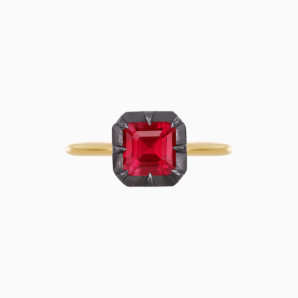 Georgian - Inspired Cushion - Cut Ring Mounting - Shahin Jewelry