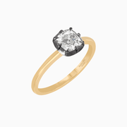 Georgian - Style Cushion Cut Ring with Bold Contrast - Shahin Jewelry