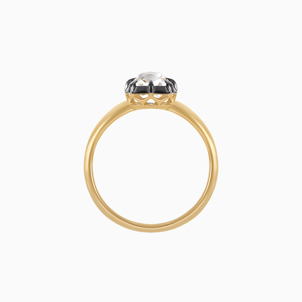 Georgian - Style Cushion Cut Ring with Bold Contrast - Shahin Jewelry