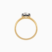 Georgian - Style Cushion Cut Ring with Bold Contrast - Shahin Jewelry