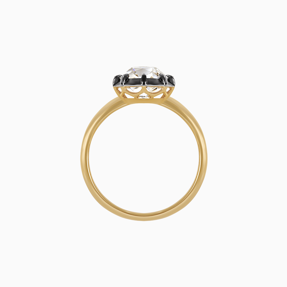 Georgian - Style Cushion Cut Ring with Bold Contrast - Shahin Jewelry