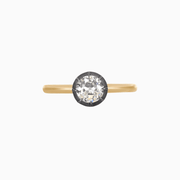 Georgian - Style Round Cut Ring with Bold Contrast - Shahin Jewelry
