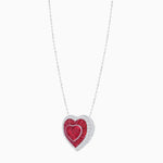 Load image into Gallery viewer, Heart Shape Double Halo Pendant with Diamond and Gemstone | Bezel Setting | Mounting | Without Chain - Shahin Jewelry
