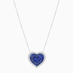 Load image into Gallery viewer, Heart Shape Double Halo Pendant with Diamond and Gemstone | Bezel Setting | Mounting | Without Chain - Shahin Jewelry