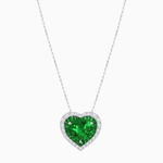 Load image into Gallery viewer, Heart Shape Double Halo Pendant with Diamond and Gemstone | Mounting | Prong Setting |Without Chain (Copy) - Shahin Jewelry