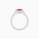 Load image into Gallery viewer, Heart Shape Ring with Baguette Diamond Halo and Diamond Accents - Shahin Jewelry