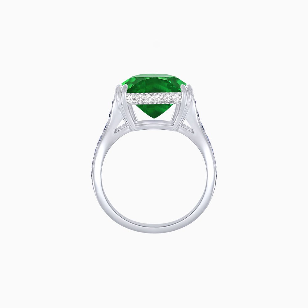 Heart Shape Ring with Diamond Accents - Shahin Jewelry
