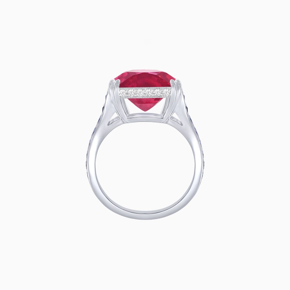 Heart Shape Ring with Diamond Accents - Shahin Jewelry