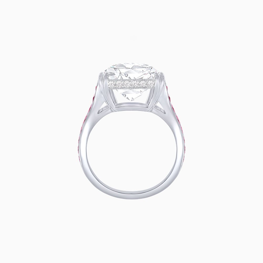 Heart Shape Ring with Diamond Accents - Shahin Jewelry