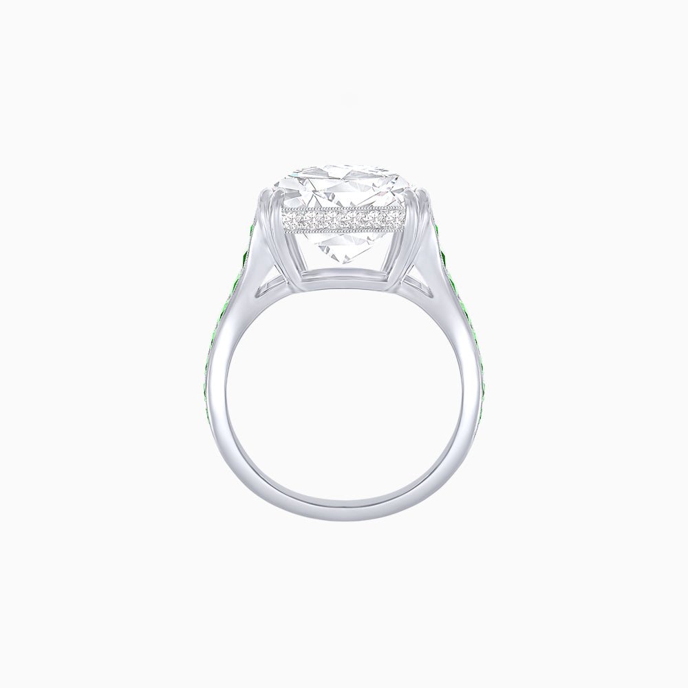 Heart Shape Ring with Diamond Accents - Shahin Jewelry