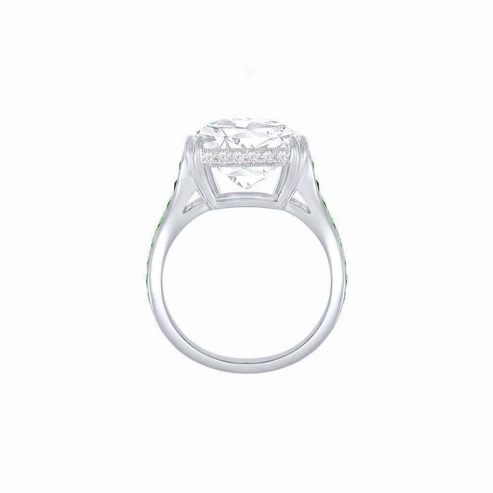 Heart Shape Ring with Diamond Accents - Shahin Jewelry