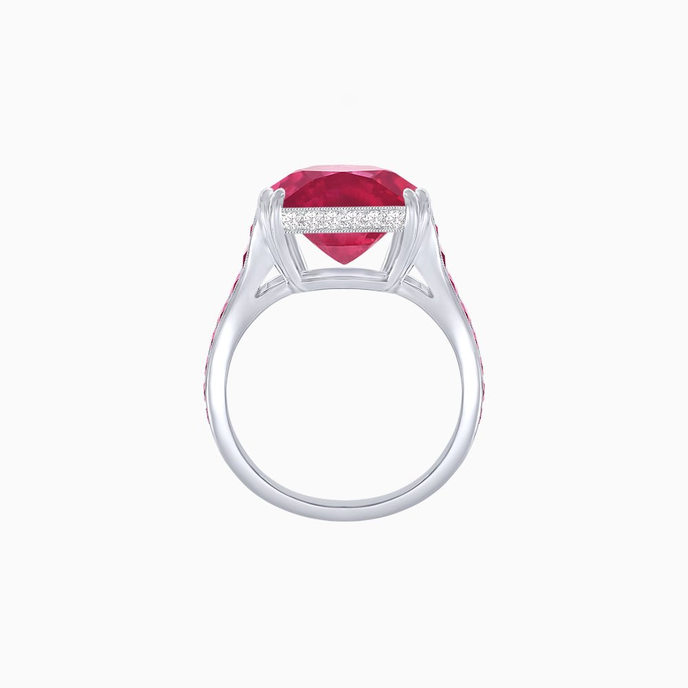 Heart Shape Ring with Diamond Accents - Shahin Jewelry