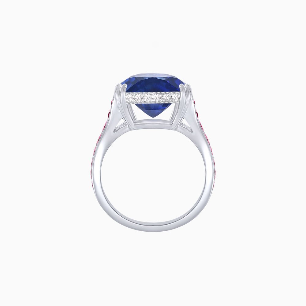 Heart Shape Ring with Diamond Accents - Shahin Jewelry
