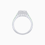 Load image into Gallery viewer, Heart Shape Ring with Diamond Halo and French-Cut Gemstone Shoulder Accents - Shahin Jewelry