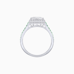 Load image into Gallery viewer, Heart Shape Ring with Diamond Halo and French-Cut Gemstone Shoulder Accents - Shahin Jewelry