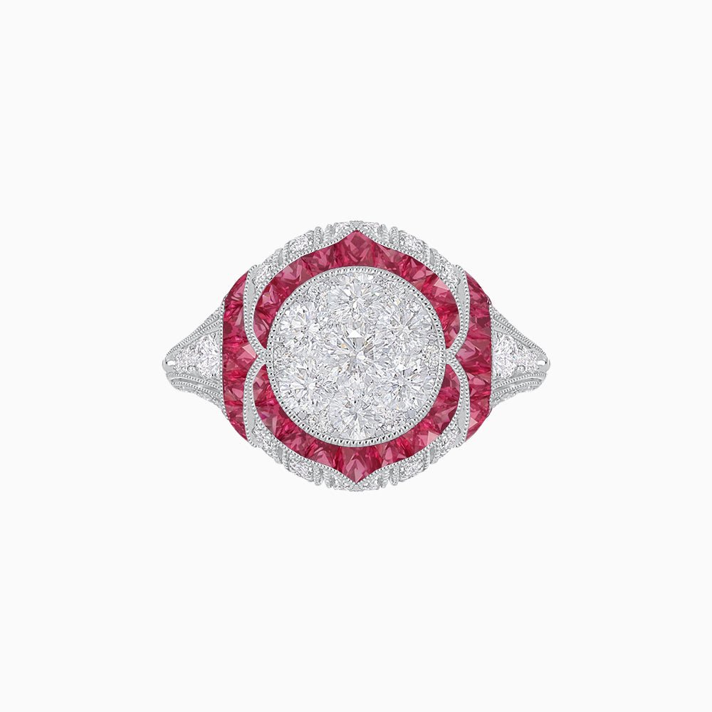 Illusion Setting Vintage Inspired Engagement Ring - Shahin Jewelry