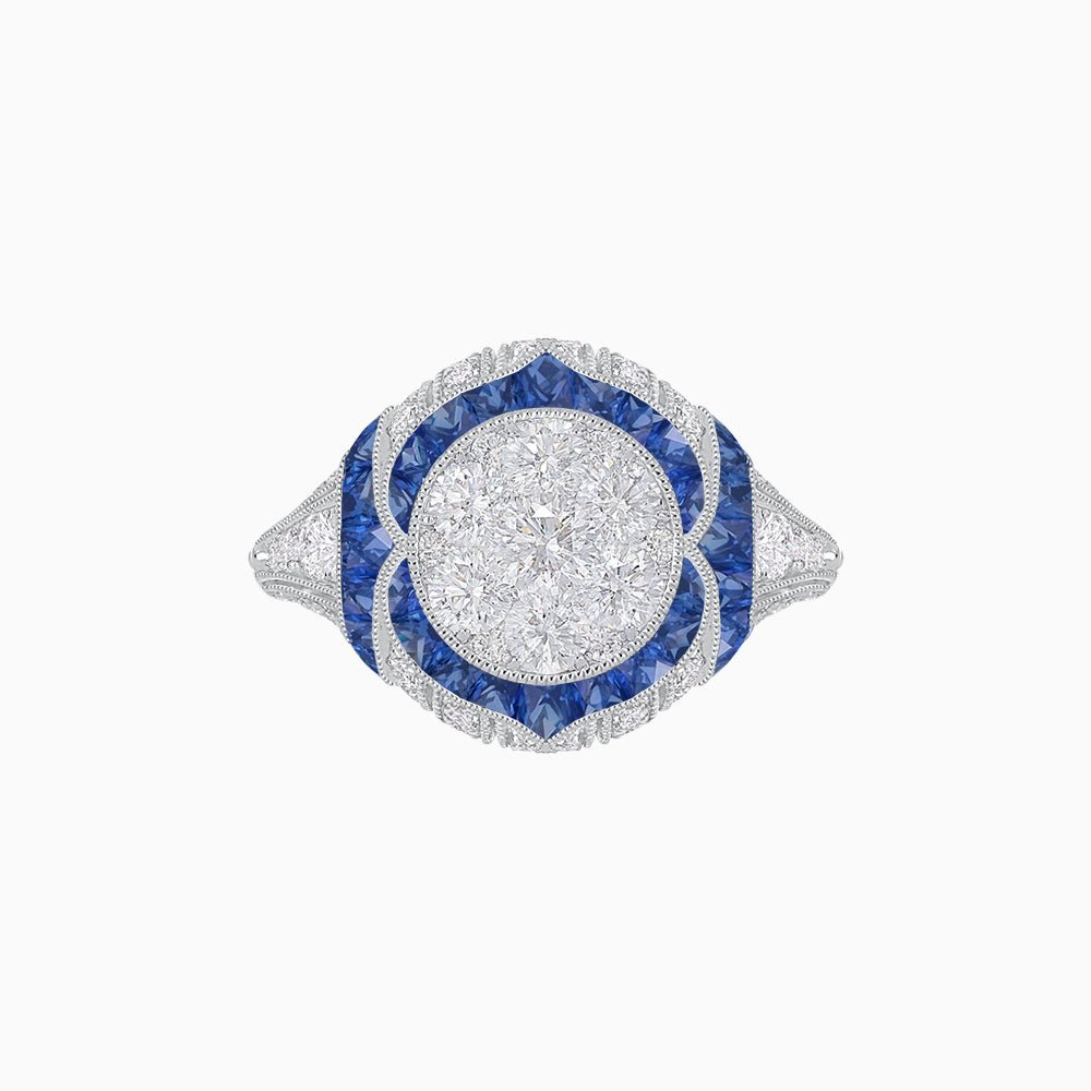 Illusion Setting Vintage Inspired Engagement Ring - Shahin Jewelry