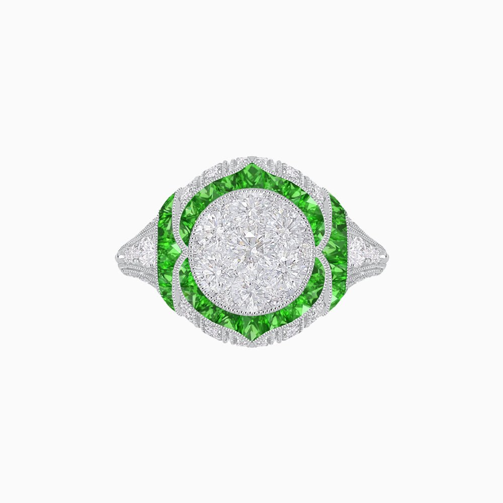 Illusion Setting Vintage Inspired Engagement Ring - Shahin Jewelry