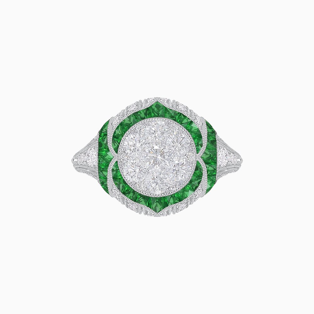 Illusion Setting Vintage Inspired Engagement Ring - Shahin Jewelry